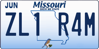 MO license plate ZL1R4M