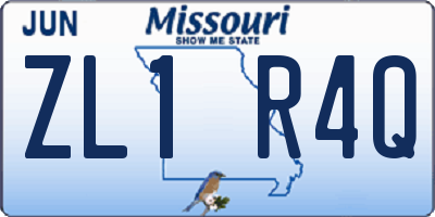 MO license plate ZL1R4Q