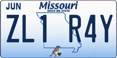 MO license plate ZL1R4Y