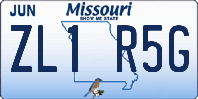 MO license plate ZL1R5G