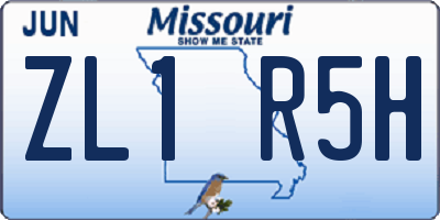 MO license plate ZL1R5H