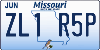 MO license plate ZL1R5P