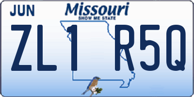 MO license plate ZL1R5Q