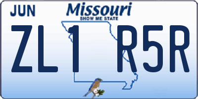 MO license plate ZL1R5R