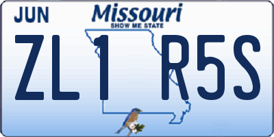 MO license plate ZL1R5S