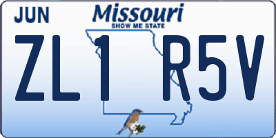 MO license plate ZL1R5V