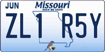 MO license plate ZL1R5Y