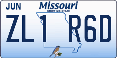 MO license plate ZL1R6D