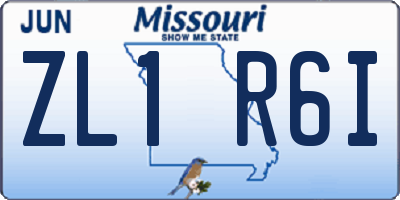MO license plate ZL1R6I