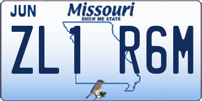 MO license plate ZL1R6M