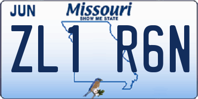 MO license plate ZL1R6N