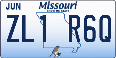 MO license plate ZL1R6Q