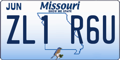 MO license plate ZL1R6U