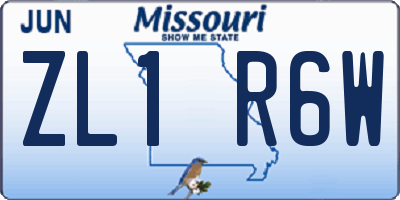 MO license plate ZL1R6W