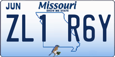 MO license plate ZL1R6Y