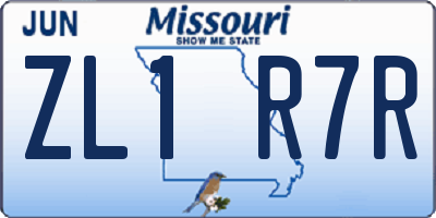 MO license plate ZL1R7R