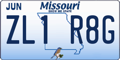 MO license plate ZL1R8G