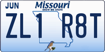 MO license plate ZL1R8T