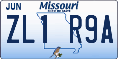 MO license plate ZL1R9A