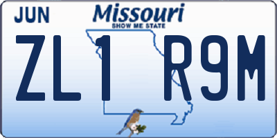 MO license plate ZL1R9M