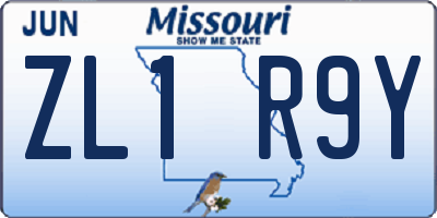 MO license plate ZL1R9Y