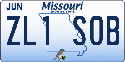 MO license plate ZL1S0B