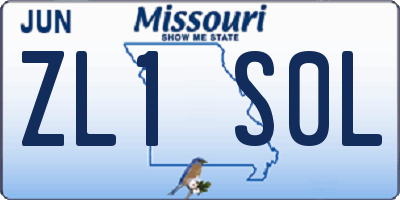 MO license plate ZL1S0L