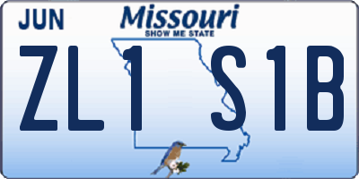MO license plate ZL1S1B
