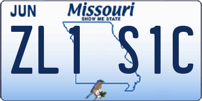 MO license plate ZL1S1C