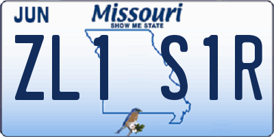 MO license plate ZL1S1R