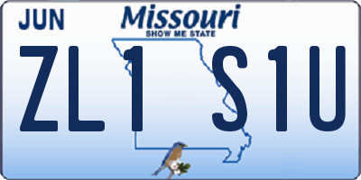 MO license plate ZL1S1U
