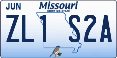 MO license plate ZL1S2A