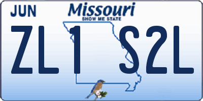 MO license plate ZL1S2L