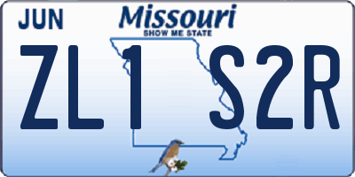 MO license plate ZL1S2R