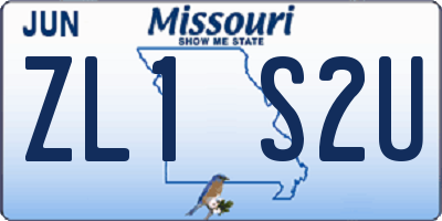 MO license plate ZL1S2U