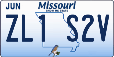MO license plate ZL1S2V