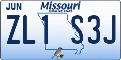 MO license plate ZL1S3J