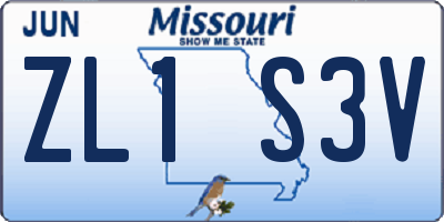 MO license plate ZL1S3V