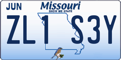 MO license plate ZL1S3Y
