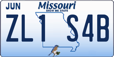 MO license plate ZL1S4B