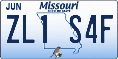 MO license plate ZL1S4F