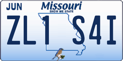 MO license plate ZL1S4I
