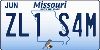 MO license plate ZL1S4M