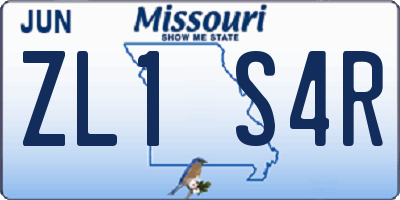 MO license plate ZL1S4R