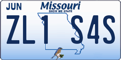 MO license plate ZL1S4S