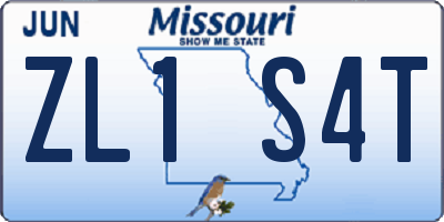 MO license plate ZL1S4T