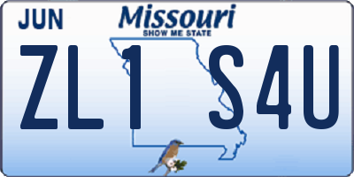 MO license plate ZL1S4U