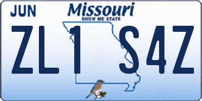 MO license plate ZL1S4Z