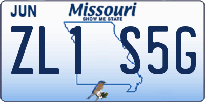 MO license plate ZL1S5G