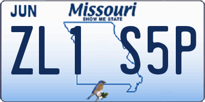MO license plate ZL1S5P
